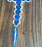 Cream and Blue Tatted Cross Bookmark - Image 1