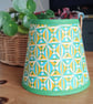 Yellow and Turquoise Geometric Lampshade.