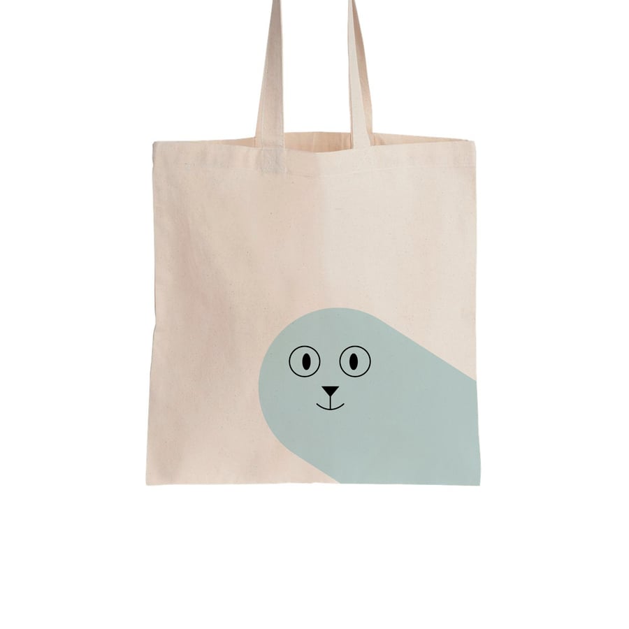 Seal Cotton Tote bag, Material shopping bag, Market bag, Beach bag
