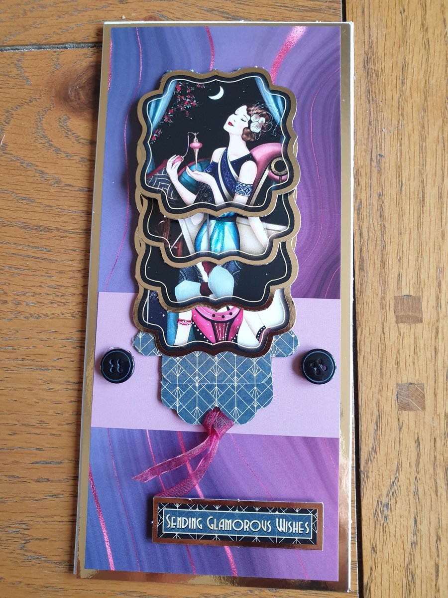 Art Deco waterfall card