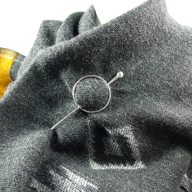 Shawl Pin, Silver Floral Pin for Scarf, Shawl, Cardi or Wrap