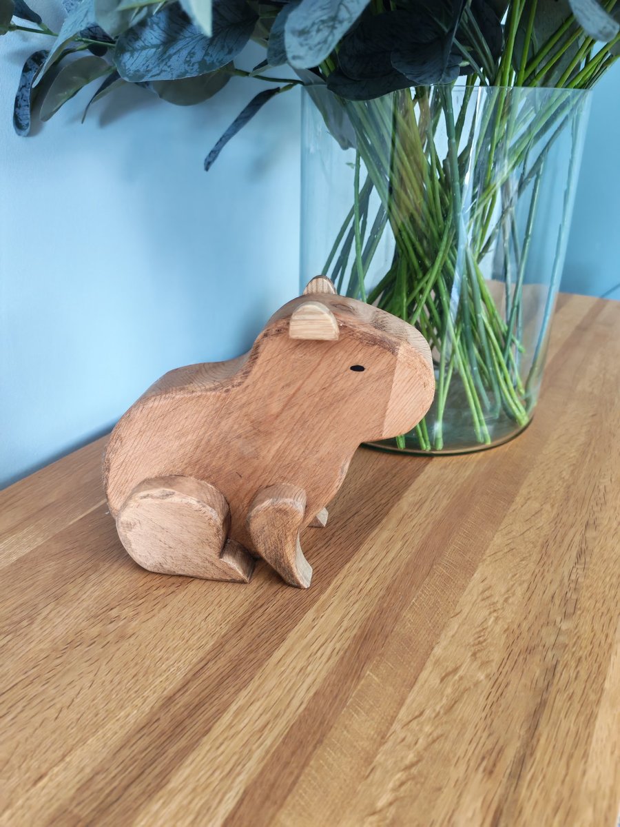 Image of Handmade Wooden Capybara