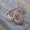 Copper and silver 'posy' earrings 