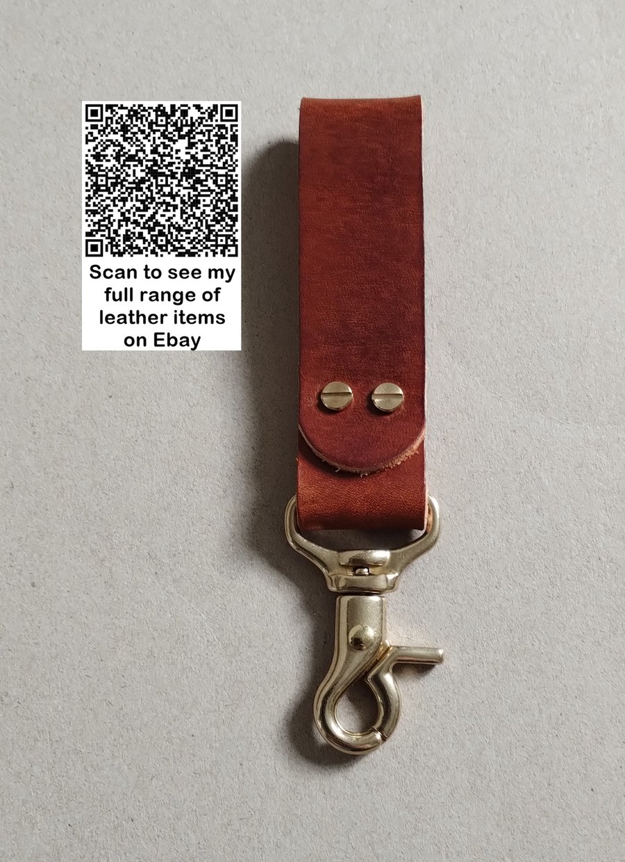 Leather Solid Brass Key Ring Lobster Clasp Swivel Hook Chicago Screws