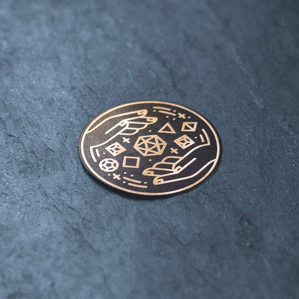 Gold Metallic Dungeon Master Sticker - accessories for D&D players