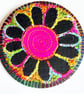 Badge 58mm Multicoloured Flower Textile Badge 