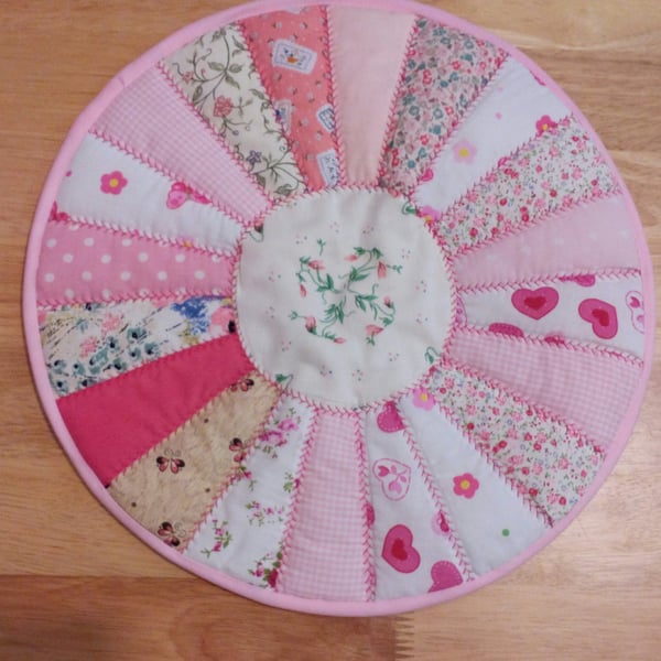 Placemat, Table mat, quilted, patchwork, round, table centrepiece, home decor