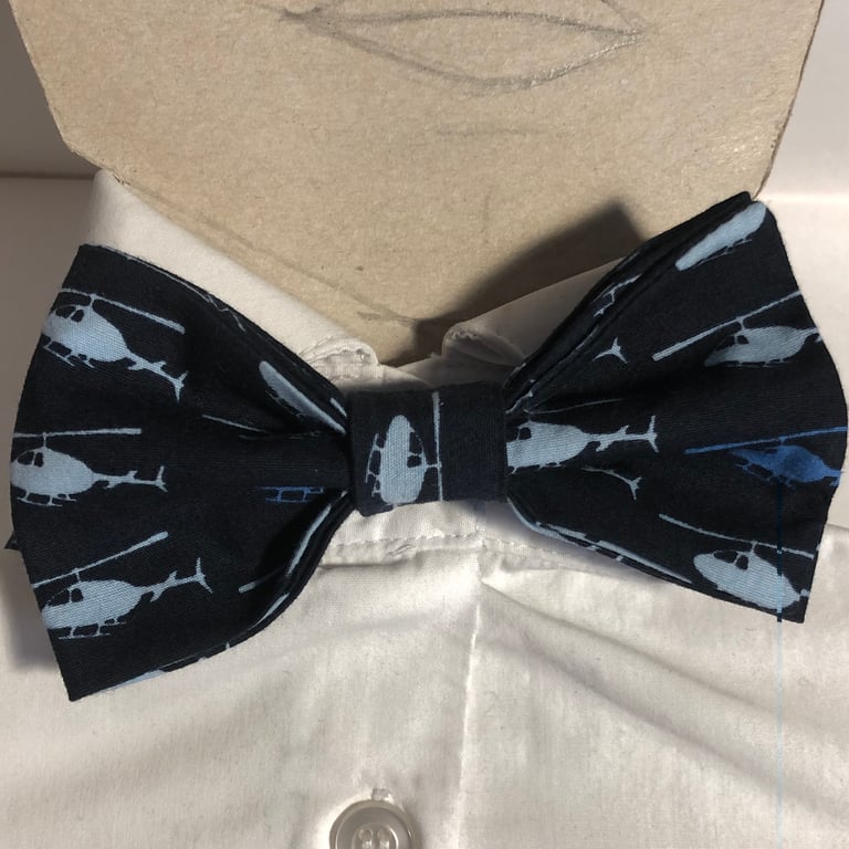Helicopter Bow Tie Aviation Gift Wedding Tie Best Man Bowtie Vintage Style