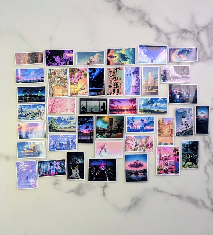 Kawaii anime sticker set Japanese manga vinyl decals, waterproof Stickers