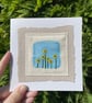Hand embroidered sunflowers card