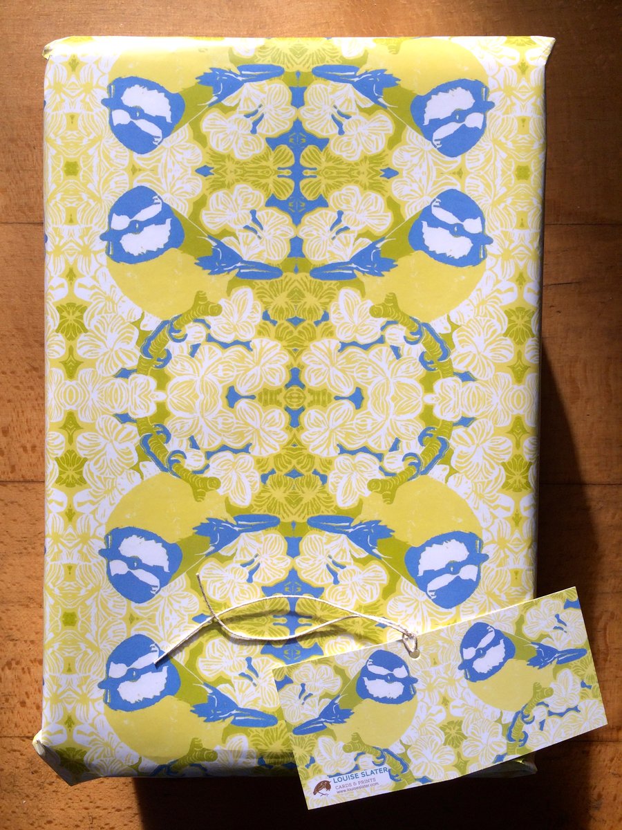 Blue Tit Gift Wrap & Tag