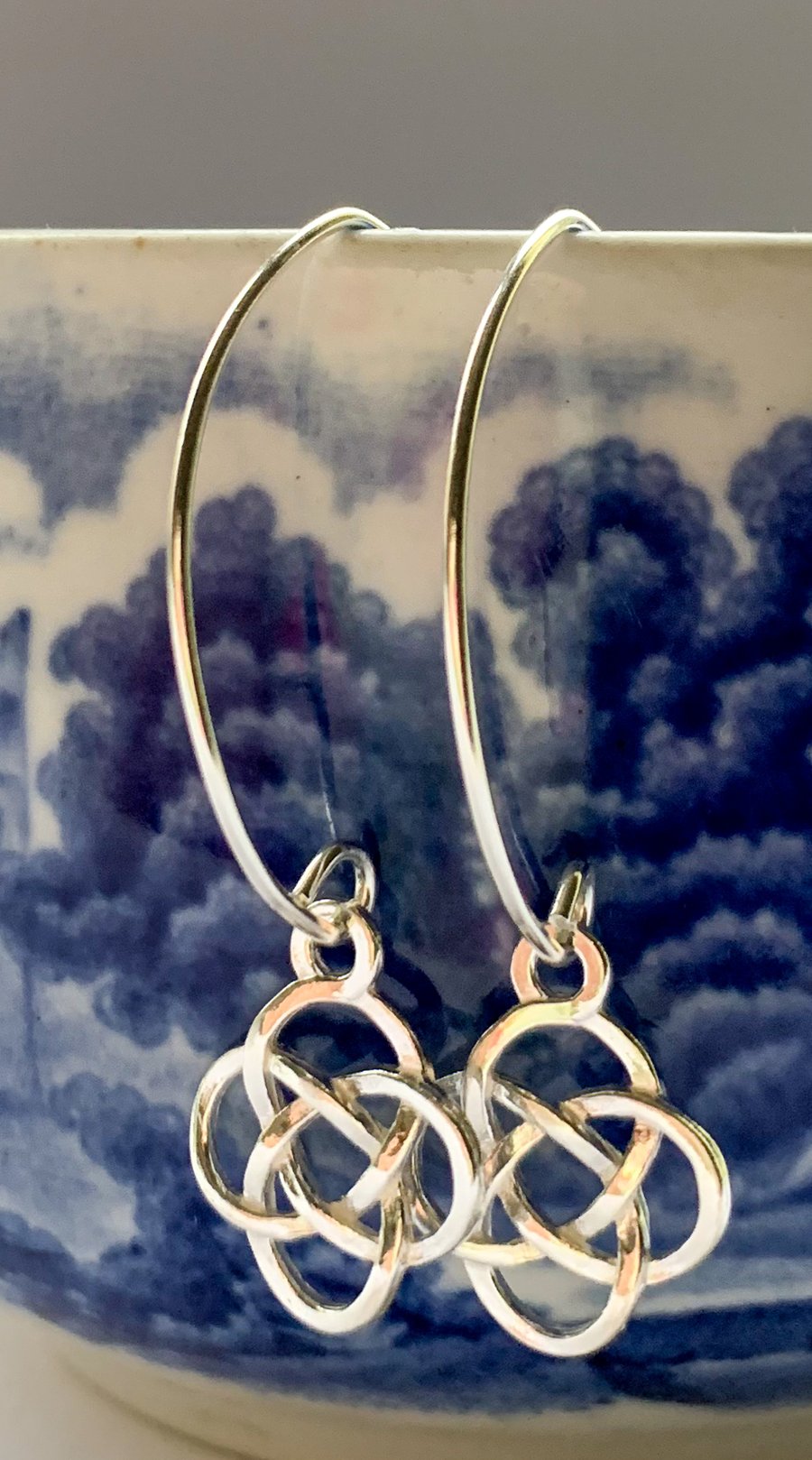 Drop earring with Celtic cross charm