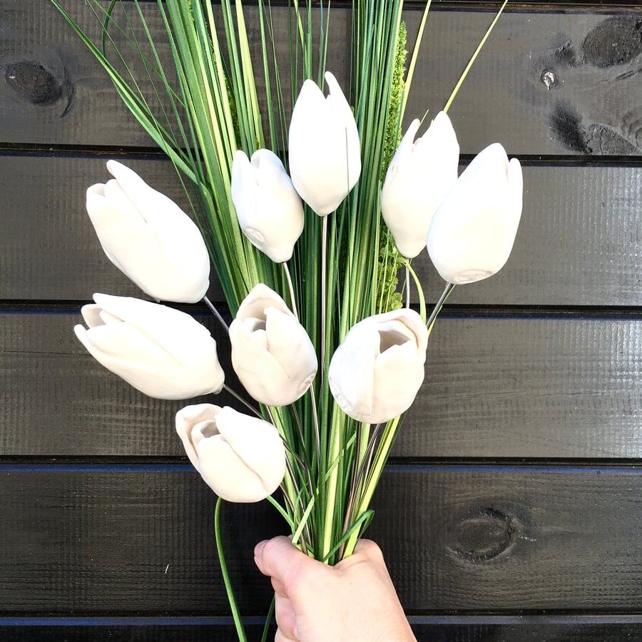 Ceramic Tulips for floral arrangement or wedding bouquet