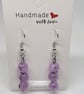 Purple Morganite Spiral Earrings Natural Stone Stainless Steel Handmade
