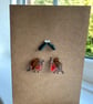 Fused glass robins and mistletoe card - Image 2