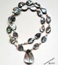 Designer Abolone Shell & Shell Pearl Necklace  - Image 3