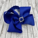 School Cobalt Blue Pleated Tail Bun Wrap