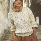 VINTAGE KNITTING PATTERN Ladies Aran Lace Sweater