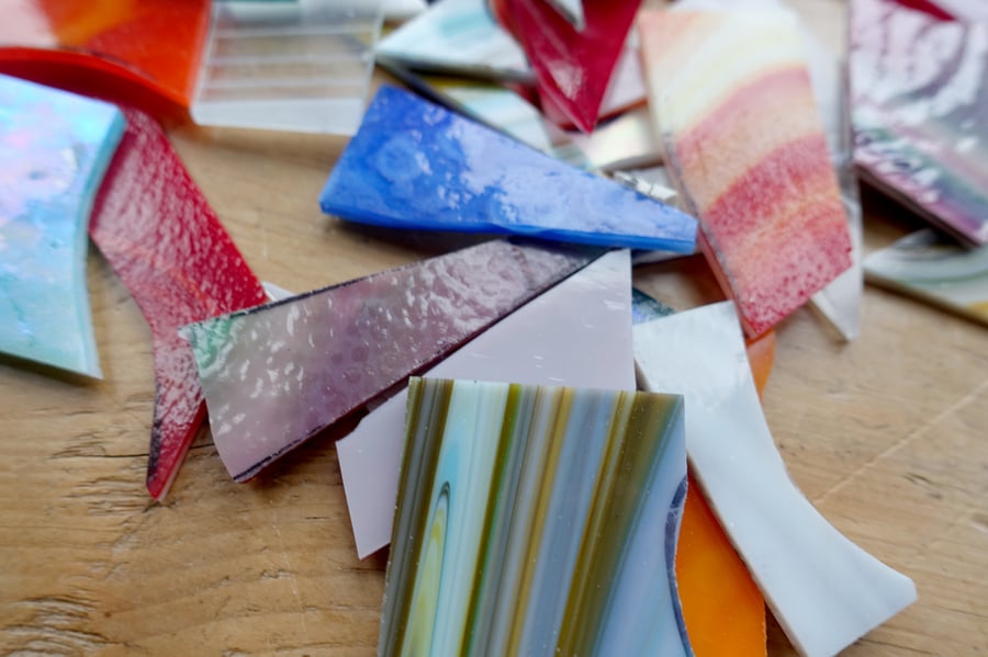 Stained Glass Mixed Cullet for Jewellery Making Mosaics Craft Projects