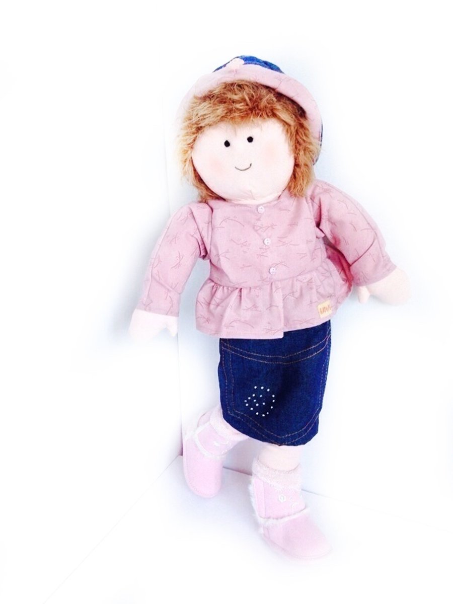 Reserved for a customer - Rose - 54cm rag doll 