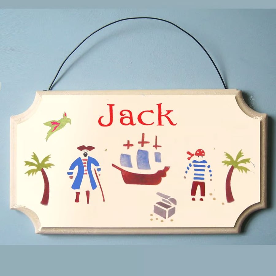Child's Name Plaque with Pirates Theme
