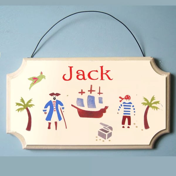 Child's Name Plaque with Pirates Theme