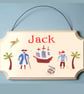 Child's Name Plaque with Pirates Theme - Image 1