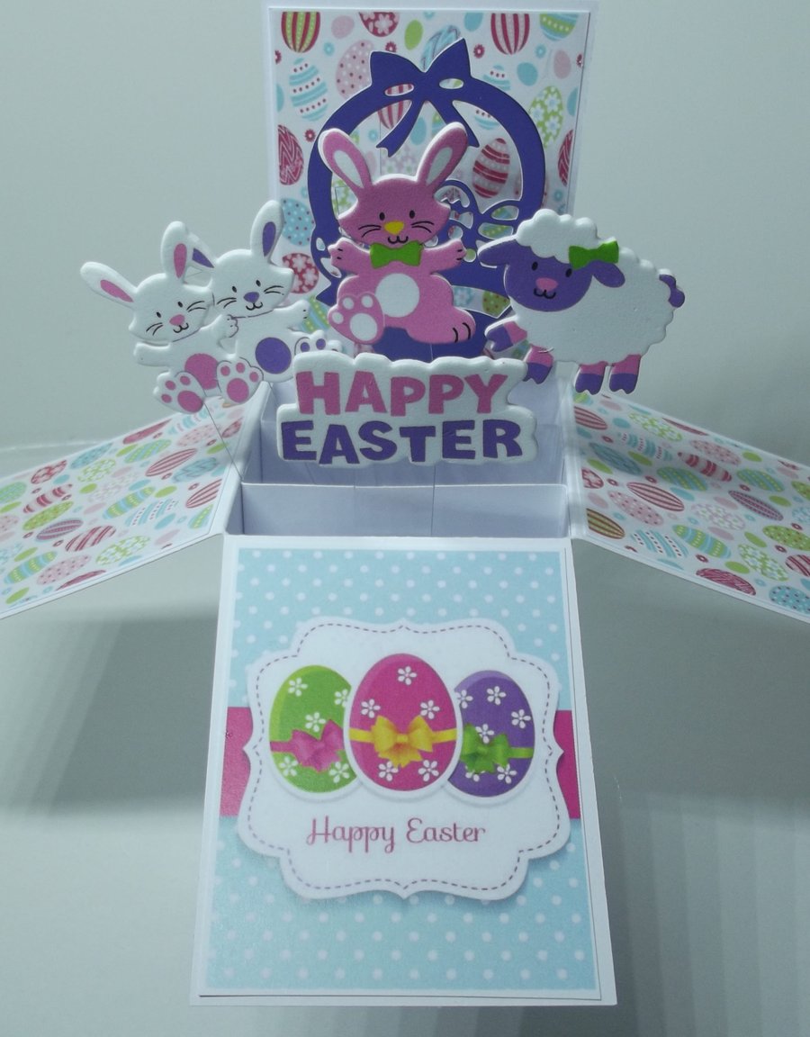 Happy Easter Card with Rabbits