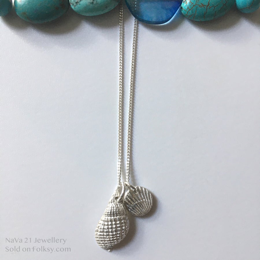 SOLD—Silver art clay shell pendant REF: SCS 02