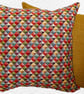 Cushion Cover: Tapestry Diamonds design Gold reverse 17” (43cm)