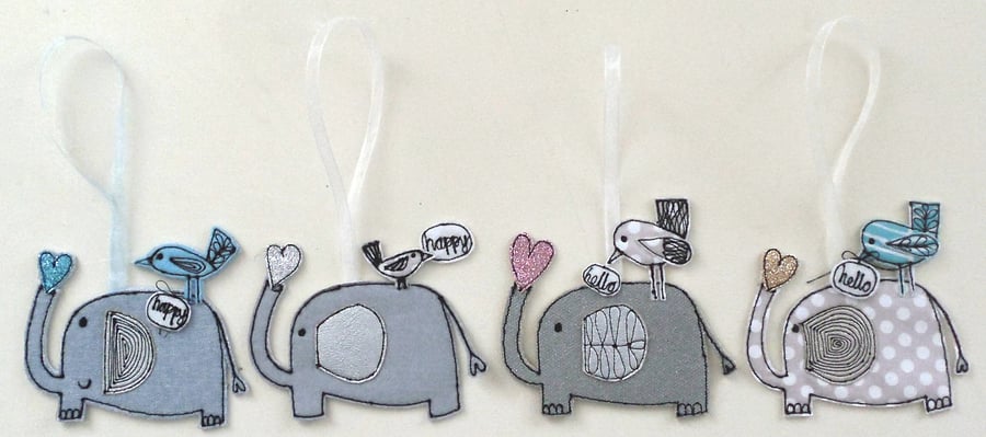 'Mr Elephant' Hanging Fabric Decoration