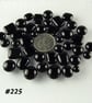 25g black art glass cabochons, for jewellery making, crafting (225)