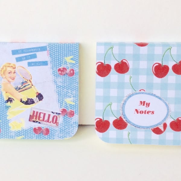 Mini Notebooks, Set of Two,Handmade Sticky Note... - Folksy
