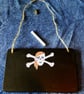 Chalkboard or blackboard with pirate skull & crossbones image for messages notes - Image 1
