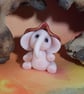 Village Elephant 'Polly' with hat OOAK Sculpt by Ann Galvin