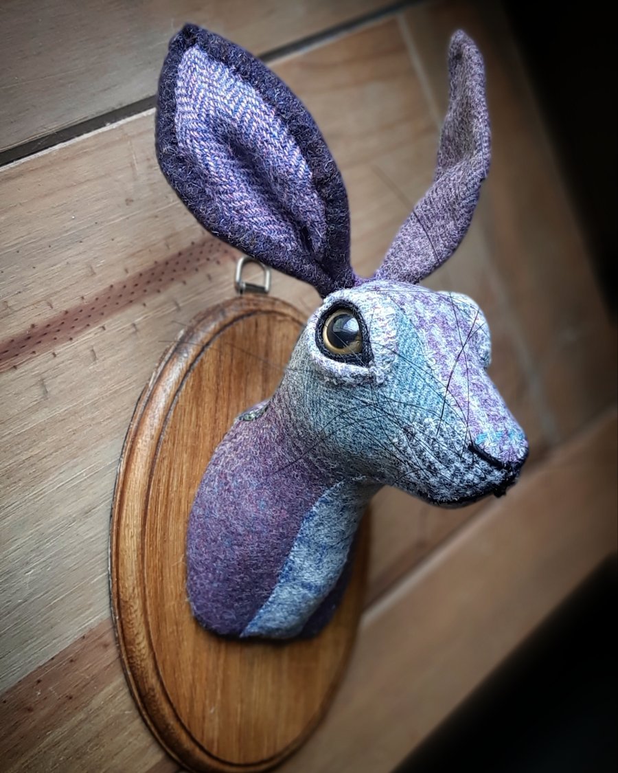 Hare head heather, grey and blue tartan wool