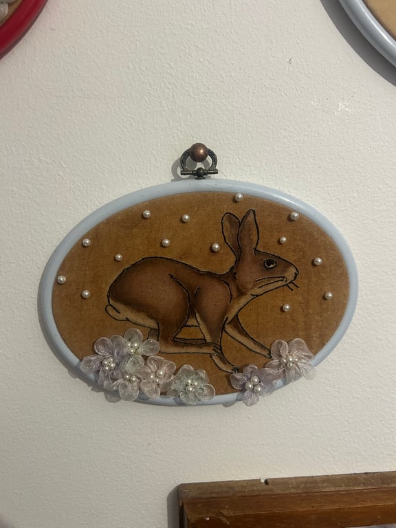 Rabbit illustration with flowers 