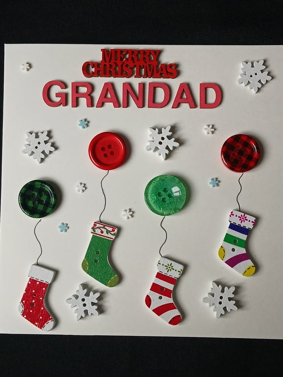 Handmade, grandad christmas card 