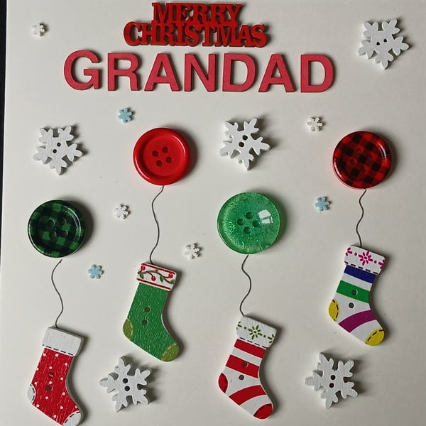 Handmade, grandad christmas card 