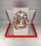 Handmade Christmas Card. Snowman & Children Vintage Christmas Card.(36) - Image 6