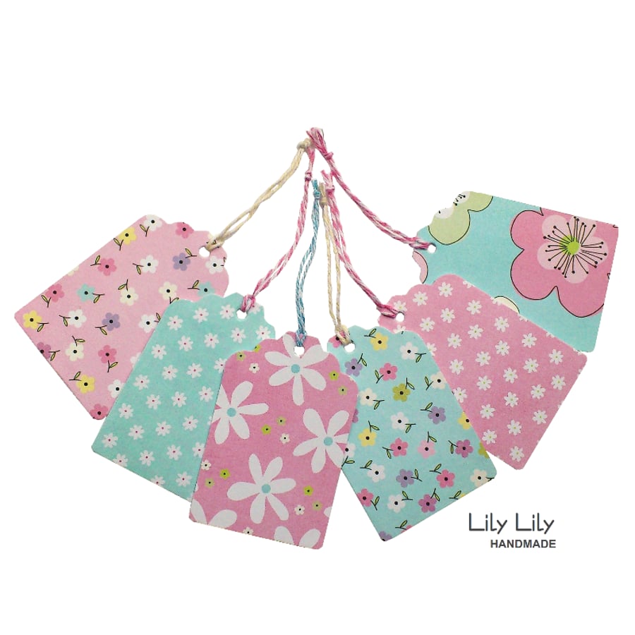 Set of 6 Gift Tags - Floral