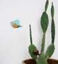 Blue tit wall decoration, miniature flying bird, british birds art, hand painted - Image 2