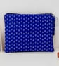 SOLD Make up bag in vintage Laura Ashley blue fabric large size 