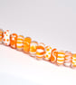 Handmade orange and white patterned lamp work glass beads - Image 3