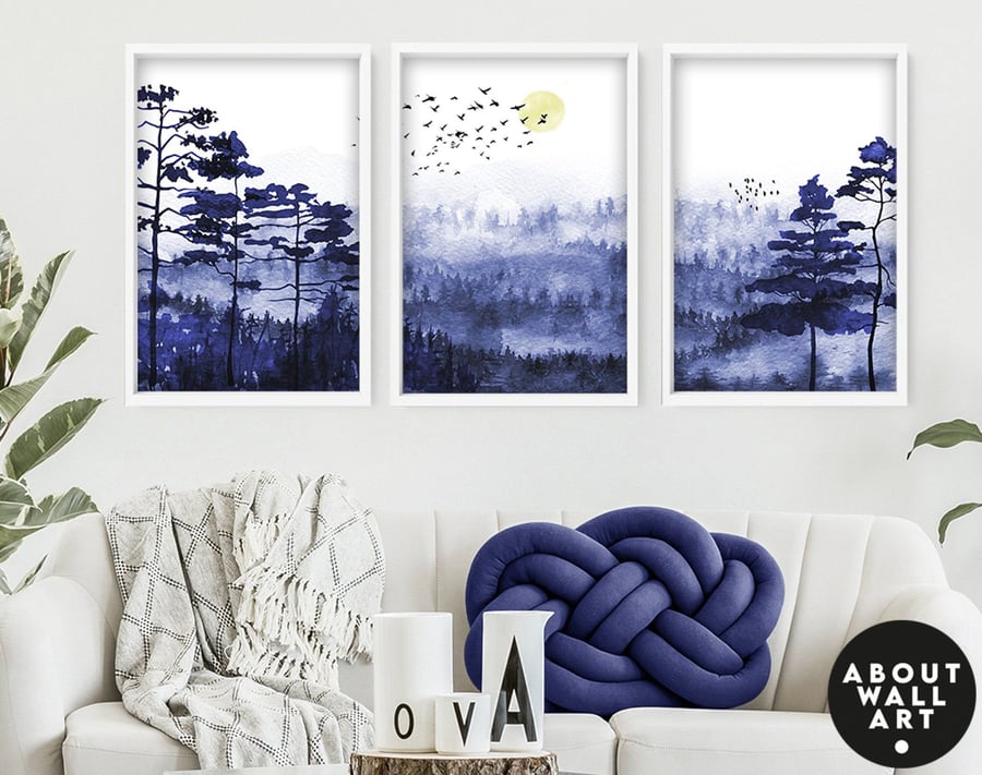 Wall Decor living room Japanese Decor Set of 3 wall art prints, New Home gift 