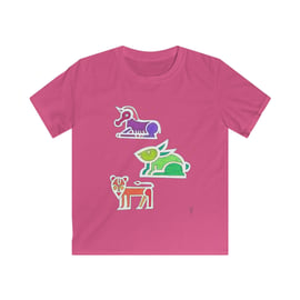 Inca Animals Unicorn Rabbit Tiger Kids Softstyle Tshirt by Bikabunny