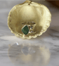 Silver Ring With Sea Glass Diamond And Green Sapphire - Image 5