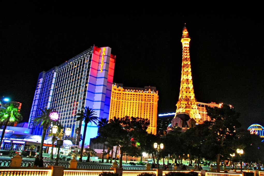 Eiffel Tower Paris And Ballys Hotel Las Vegas America Photograph Print