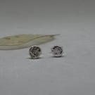 Silver stud earrings - textured studs - recycled silver