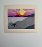 Original Paper Collage Seascape - Sunset Turtle - Image 2